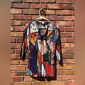 Alberto Makali Tunic Top with Detachable Mesh Cami